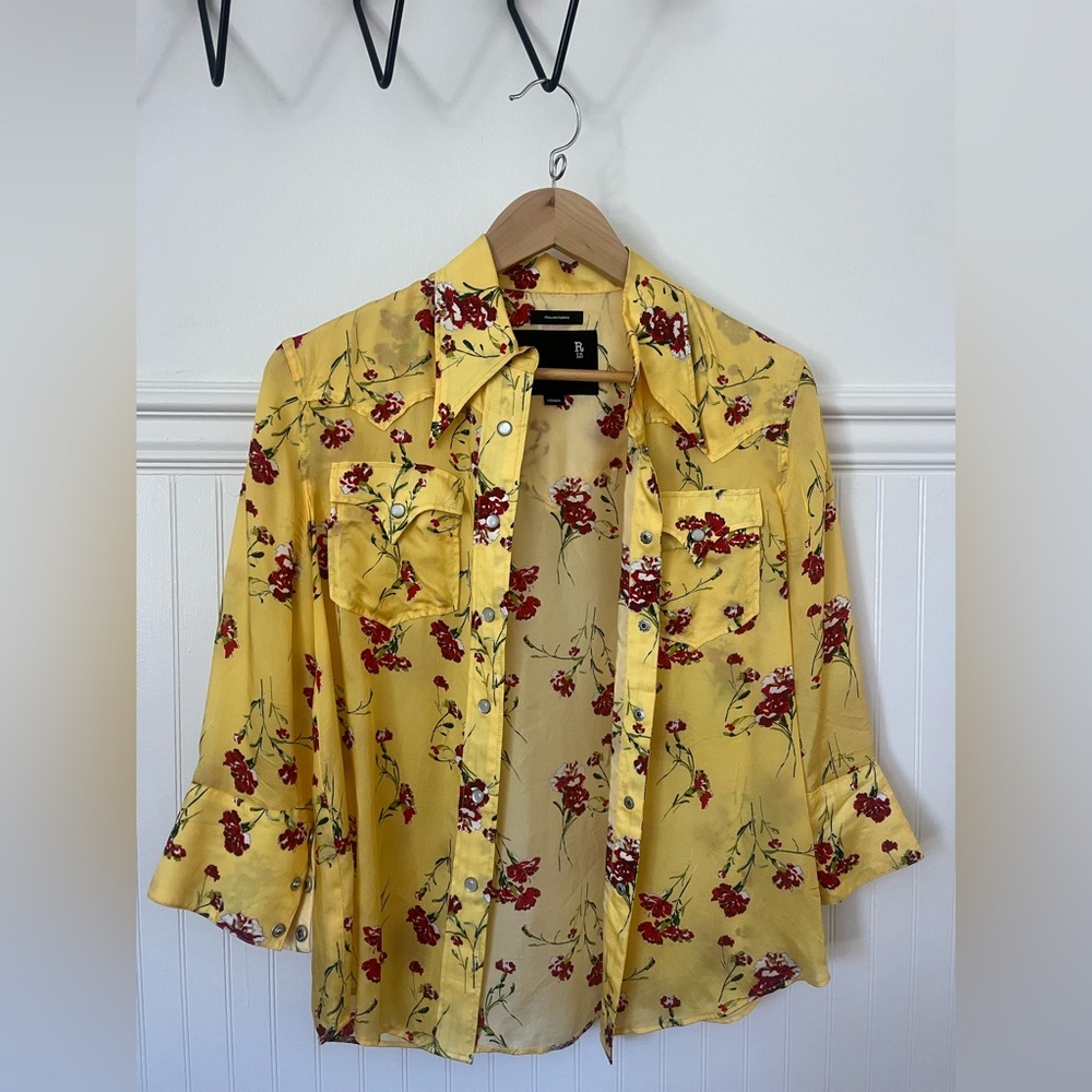 R13 floral western blouse